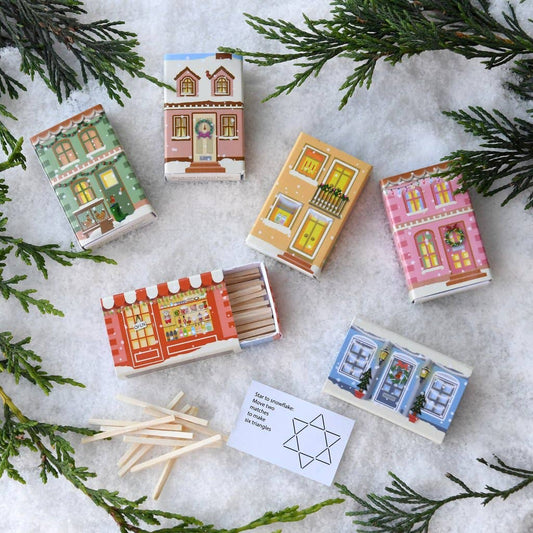 Festive Village Set Of Six Alternative Crackers