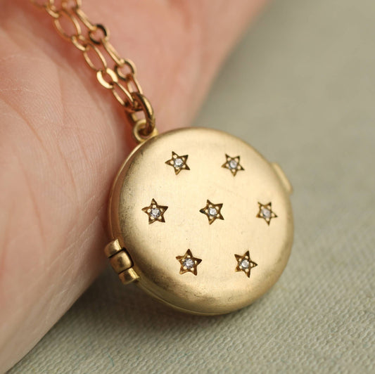 Vintage Star Locket Necklace