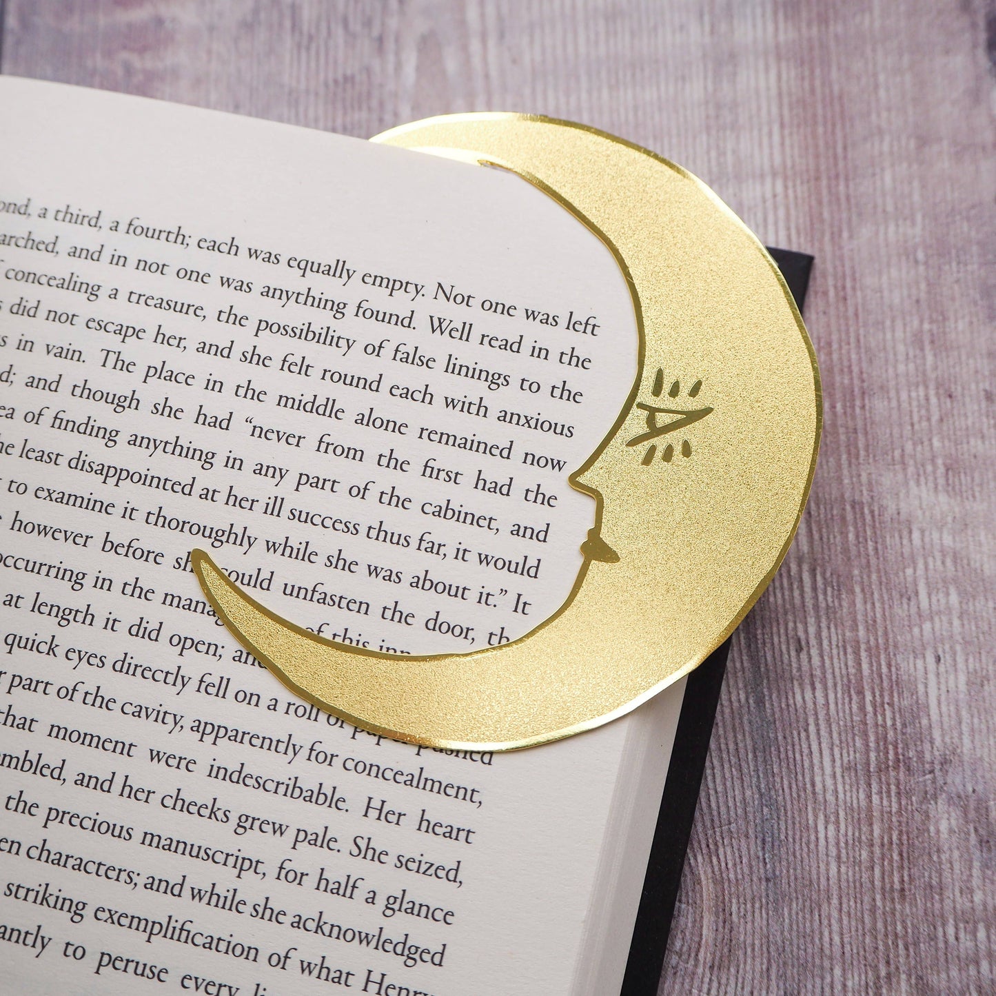 Midnight Readers Club Moon Brass Bookmark