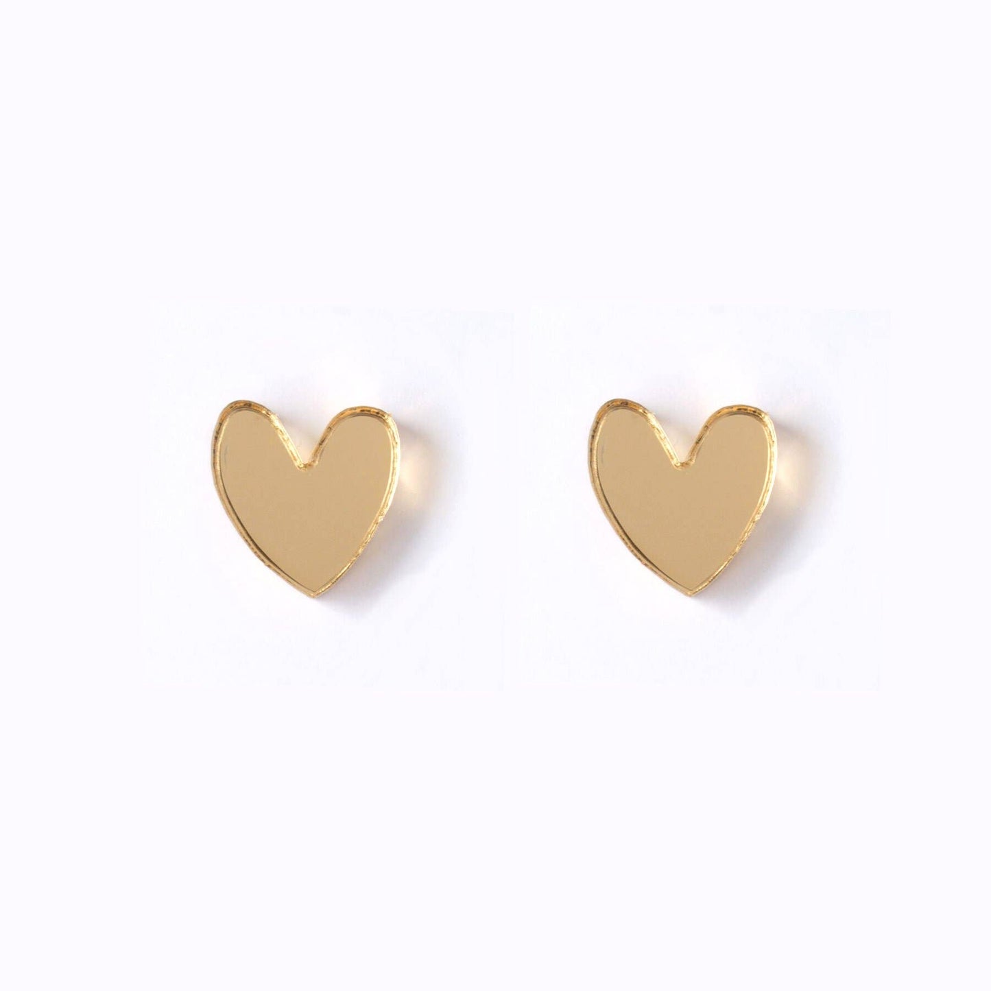 Heart Stud Earrings in Glitter, Mirror and Pop Colours