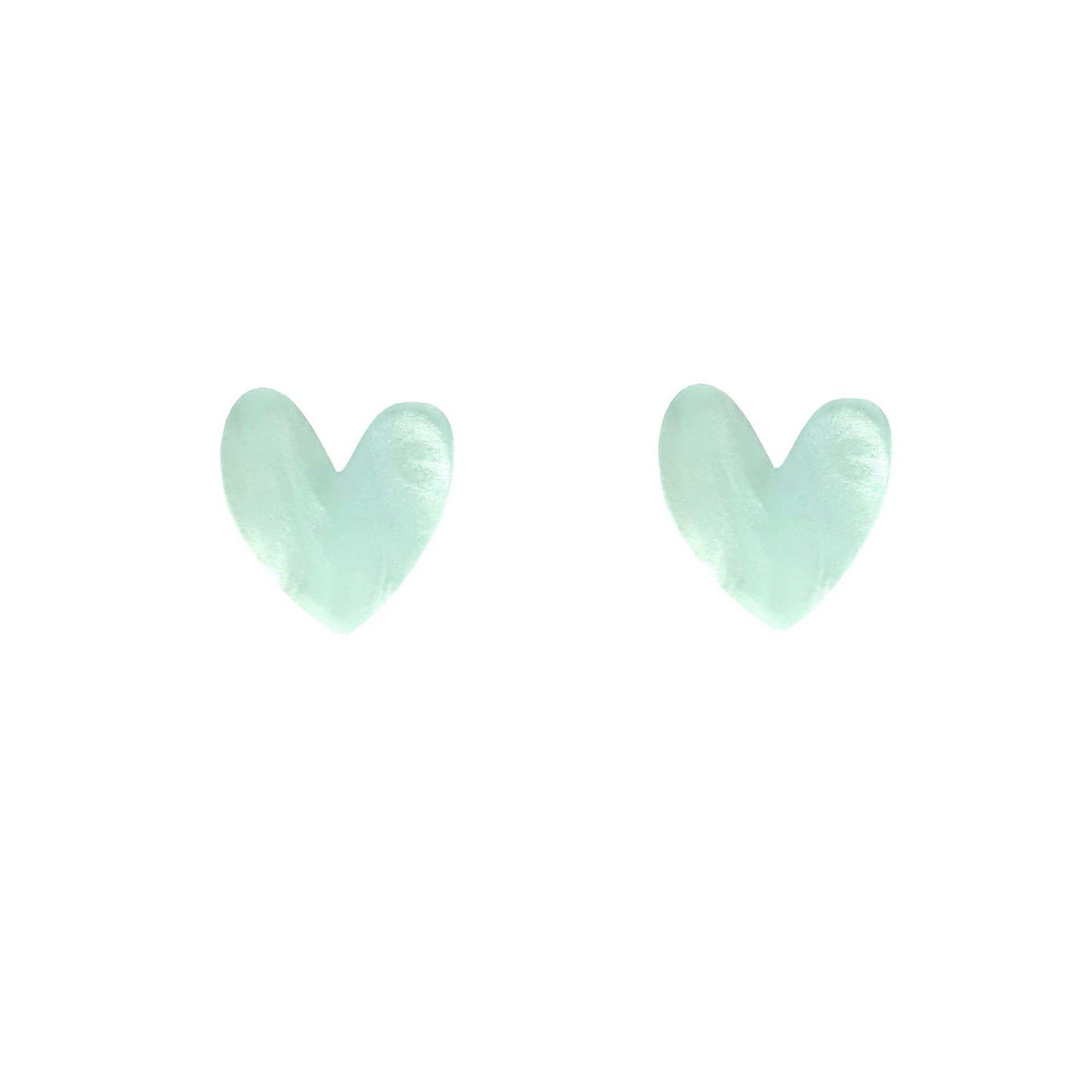 Heart Stud Earrings in Glitter, Mirror and Pop Colours