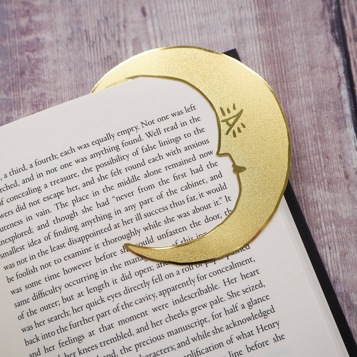 Midnight Readers Club Moon Brass Bookmark