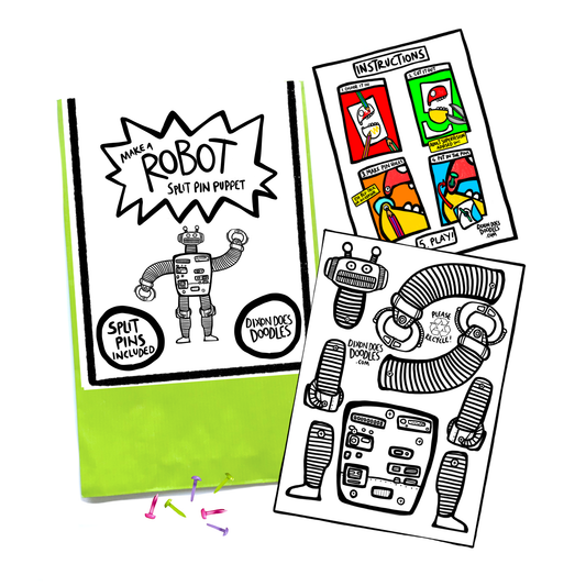 Robot Split Pin Puppet Craft Pack