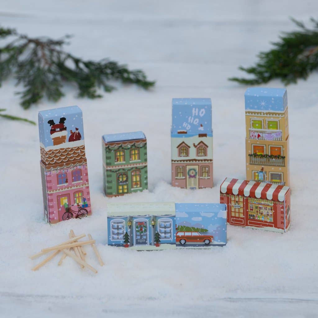 Festive Village Set Of Six Alternative Crackers