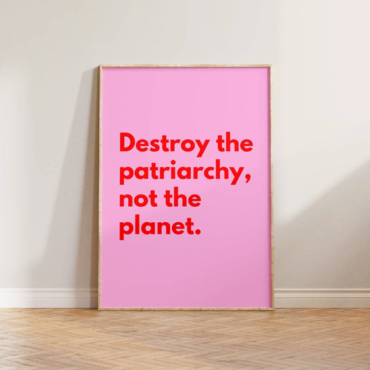 Destroy The Patriarchy Not The Planet print by Lune