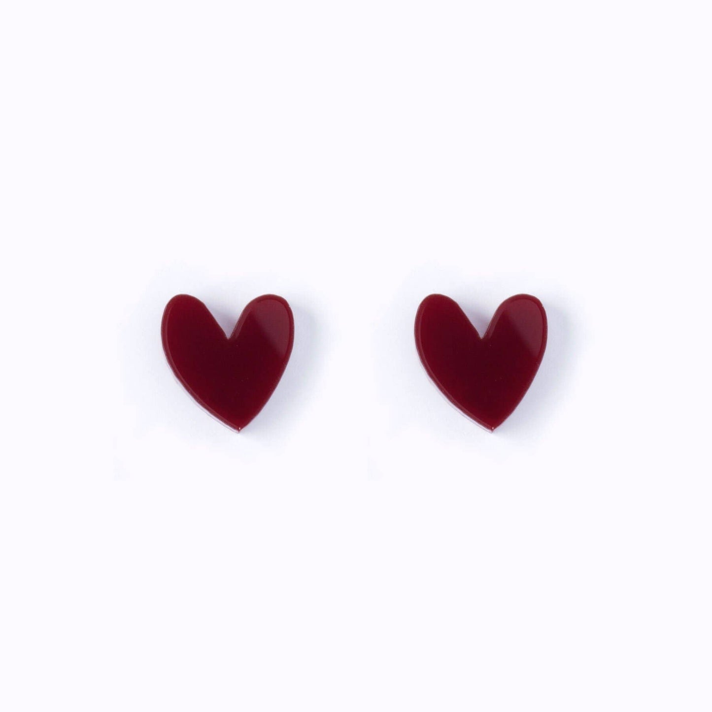 Heart Stud Earrings in Glitter, Mirror and Pop Colours