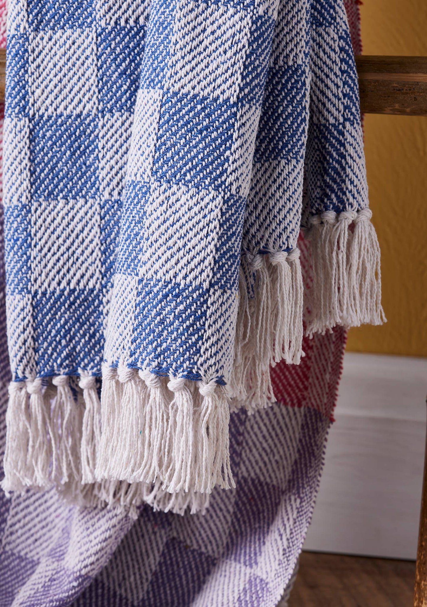 Recycled Cotton Check Throw