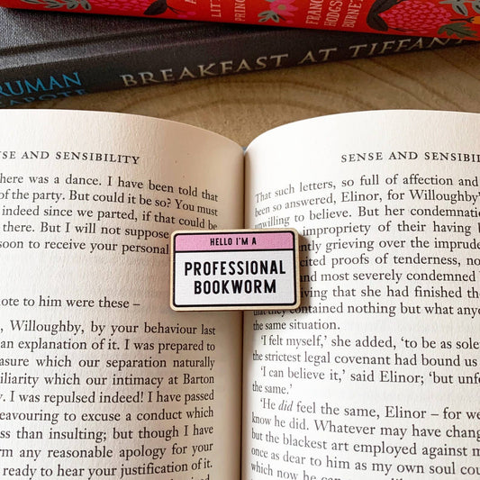 Professional Bookworm Wooden Pin