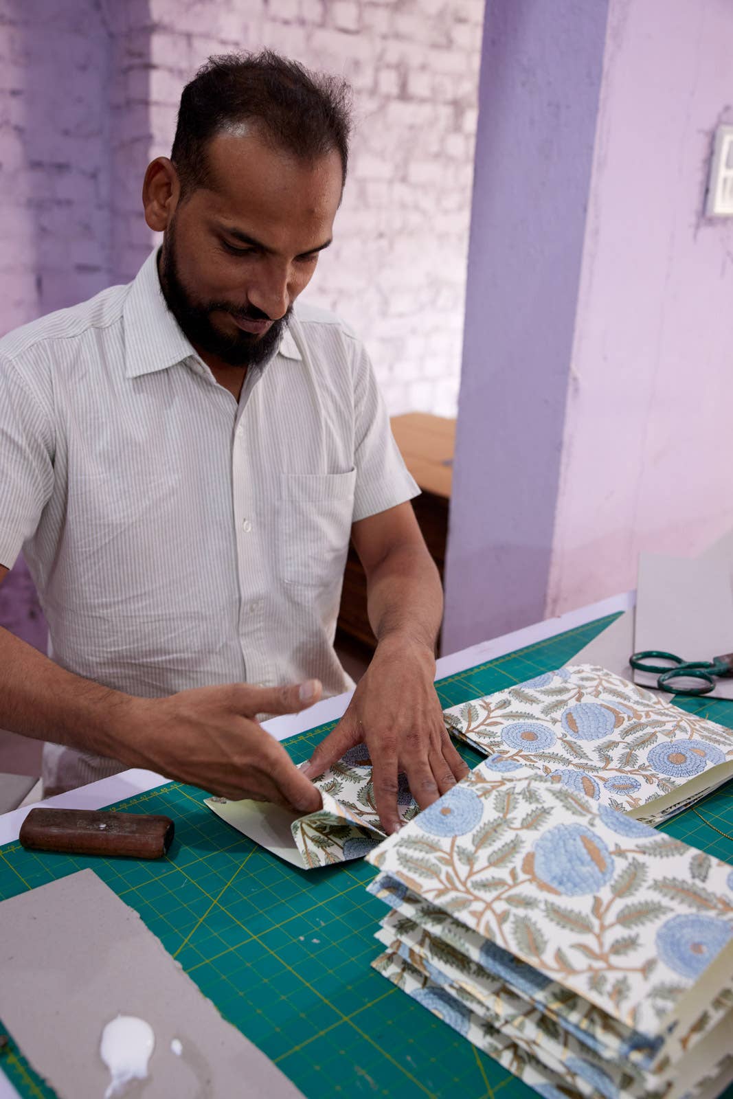 Hand Block Printed Gift Bags (Small) - Blue Stone