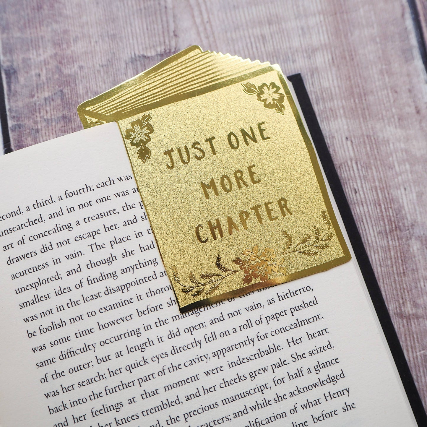 Just One More Chapter Brass Bookmark